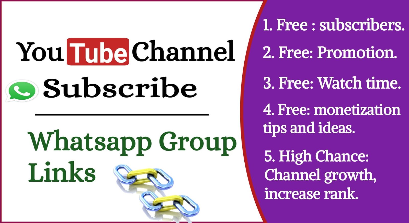 youtube channel subscribe whatsapp groups